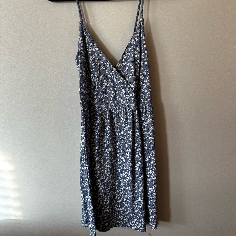 Blue and white flower dress from boutique in Greece